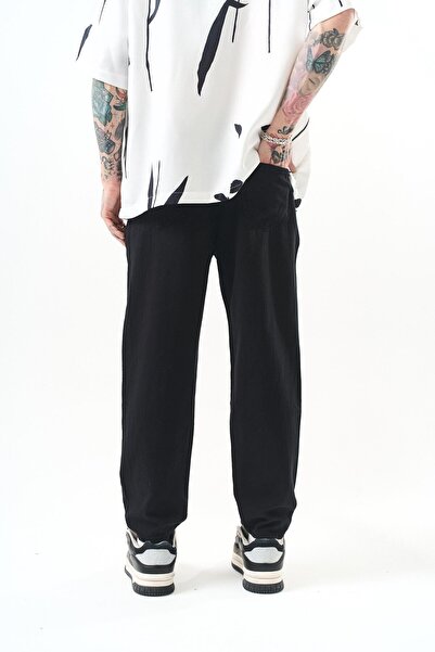 Respire Men's Piece Dye Boyfriend Pants Black