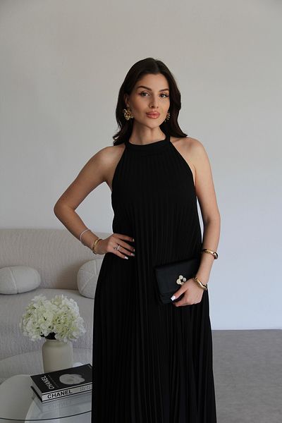 Julidress Rochie plisată premium cu decolteu lung