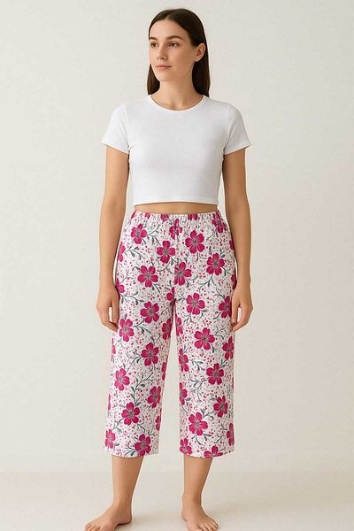 gigigiyim Floral Patterned Casual Women's Capri