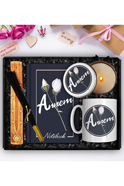 Apollon Gift Shop Anneler Gününe Özel Tasarım Defter & Kupa & Tütsü Seti & Ta...