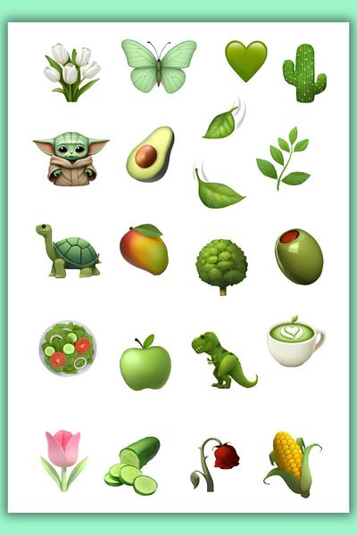 birikiyedi Green Themed Sticker Set Suitable for Planner Agenda Bullet Journal