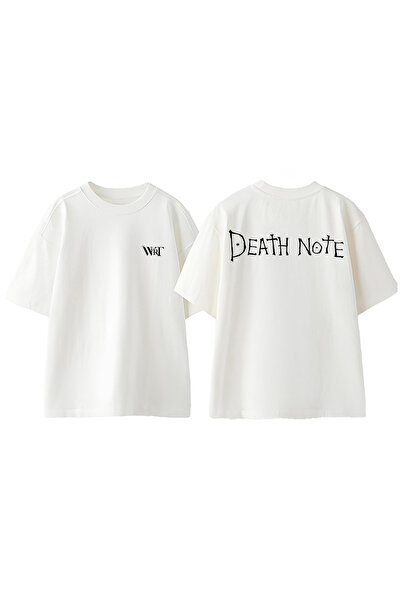 THEWERT Death Note 7 dizajn rukavica Štampano Pamuk bela Oversize kroj T-shirt