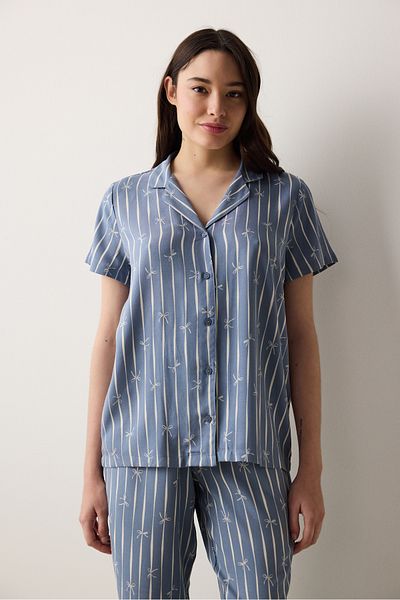 Penti Freya Hemd-Hosen-Pyjama-Set in Grau