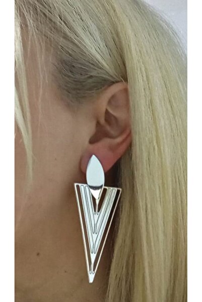 mos&more Gümüş Büyük Sallantılı Şık Kadın Küpe