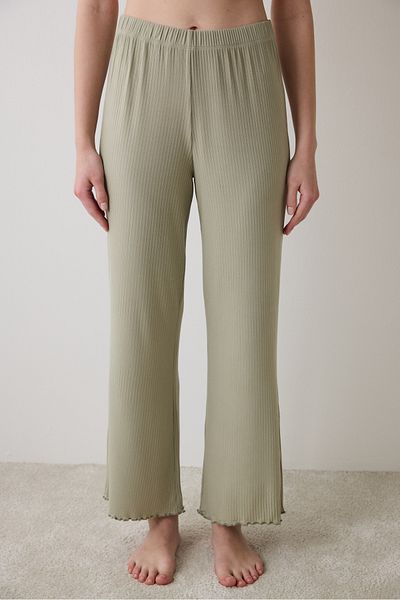 Penti Bloom Solid Khaki Pantaloni Pyjama-Set