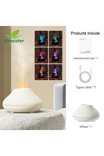 Choice جهاز ترطيب الهواء المحمول بمنفذ USB بسعة 130 مل مع موزع روائح بركانية من كينسكوتر وايت