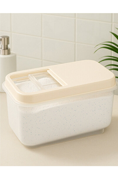 welcomein 7,5 Lt Mega Banyo Düzenleyici Kayar Kapaklı Etiketli Toz Tablet Deterjan Saklama Kutusu