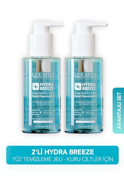 Lee Shia 2 Pack Hydra Breeze - Facial Cleansing Gel - 2X200 ml for Dry and Sensitive Skin