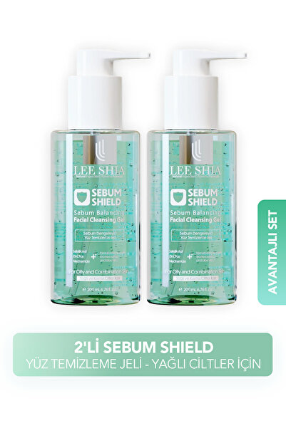 Lee Shia 2'li Sebum Shield - Yüz Temizleme Jeli - Yağlı ve Karma Ciltler İçin...