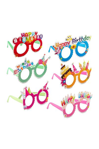 Relaxdays Set of 6 party glasses, Relaxdays, Happy Birthday, different models