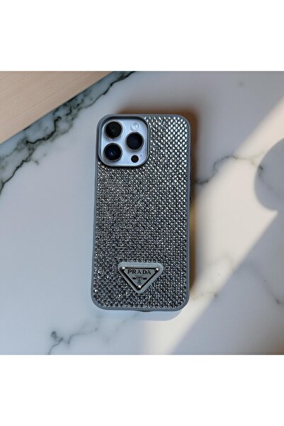 HYPERSOFT Iphone 15 Pro Max (6.7 inç) Uyumlu Parlak Pırlanta Taşlı Elmas Pull...