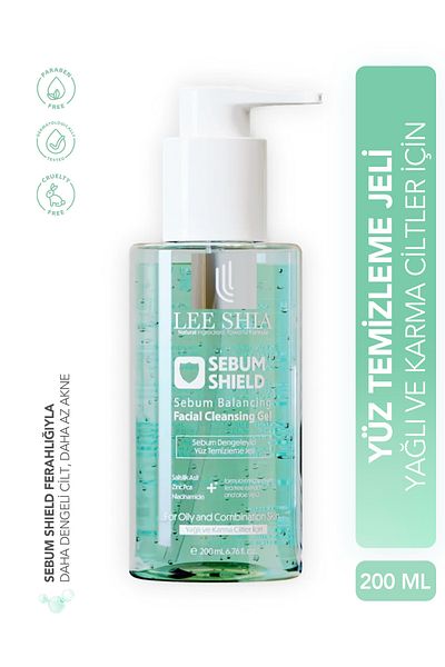Lee Shia Sebum Shield Facial Cleansing Gel - 200 Ml, for Oily and Combination Skin