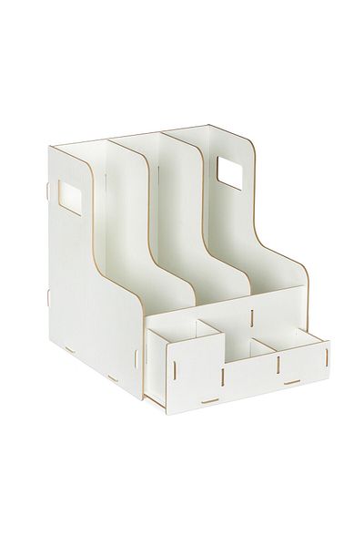 Relaxdays Desk Organizer, Made Of Mdf, 27 X 24 X 31.5 Cm, White