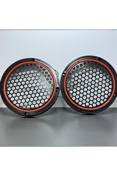 MOTTOMOR 20 CM PETEK DESENLİ KIRMIZI NEON HOPARLÖR KAPAĞI MİD KASNAĞI 2 ADET ...