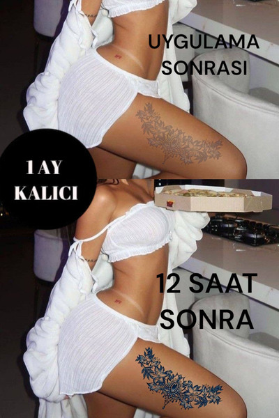 TAKIŞTIR Çiçek Figürlü 12 Saat Sonra Kararan Geçici Dövme Tattoo