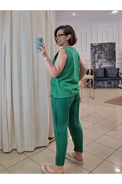 pudubutik Linen Athlete Green Italian