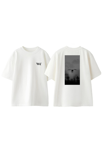 THEWERT Death Note ruksak sa letećim dizajnom Štampano Pamuk beli Oversize kr...