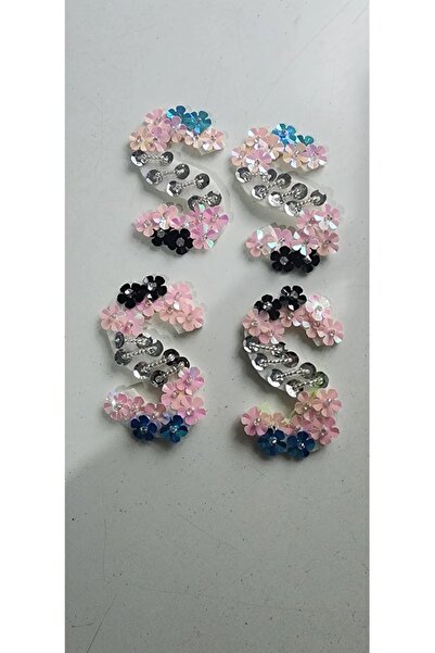 BERKE TUHAFIYE AKSESUAR 4 قطع حرف S عرض 5 سم طول 7 سم رقعة شعار مطرزة على شكل...