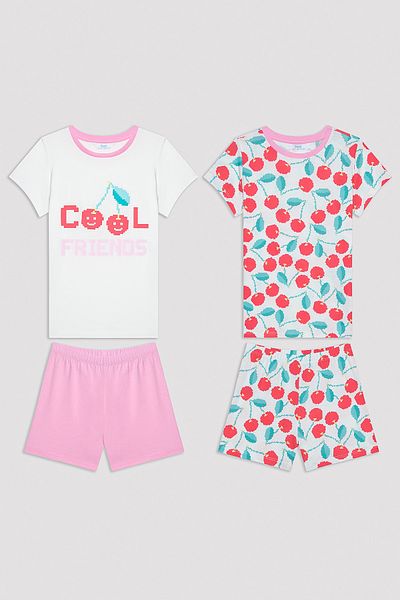 Penti Girl's Cherry Multicolored 2-Piece Pajamas Set