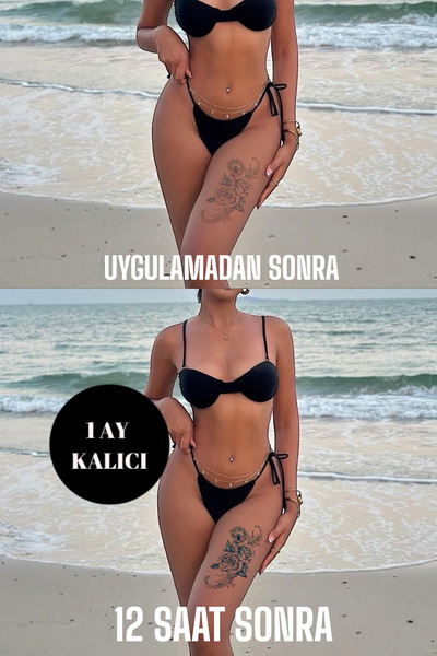 TAKIŞTIR Çiçek Figürlü 12 Saat Sonra Kararan Geçici Dövme Tattoo