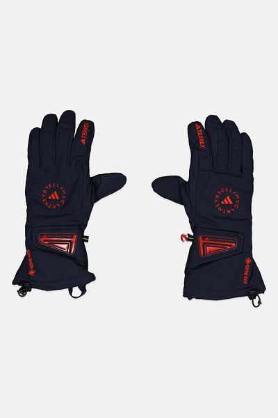 adidas by Stella McCartney Women 1 Pair Brand Logo Gloves, Navy Blue