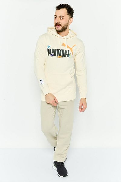 Puma x The Smurfs Men Sportswear Fit Long Sleeves Outdoor Sweatshirt, Cream Combo