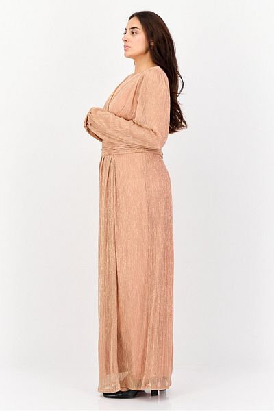 Phase Eight Women Metallic Maxi Dress, Peach