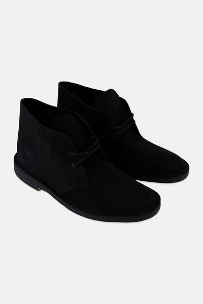 CLARKS Men Standard Desert Lace Up Ankle Boots, Black
