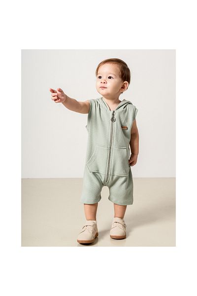 Momercy Baby Boy Hooded Summer Barbatöz with Shorts