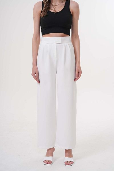 makarimato Women's Modern Cut Velcro High Waist Pants
