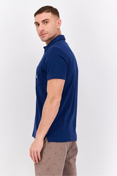 Nautica Men Regular Fit Embroidered Logo Short Sleeves Casual Shirt, Navy