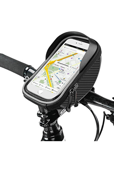 CBR Geantă de bicicletă impermeabilă cu husă pentru telefon, suport pentru ghidon, compatibilă cu telefoane cu lungimea de până la 16 cm,