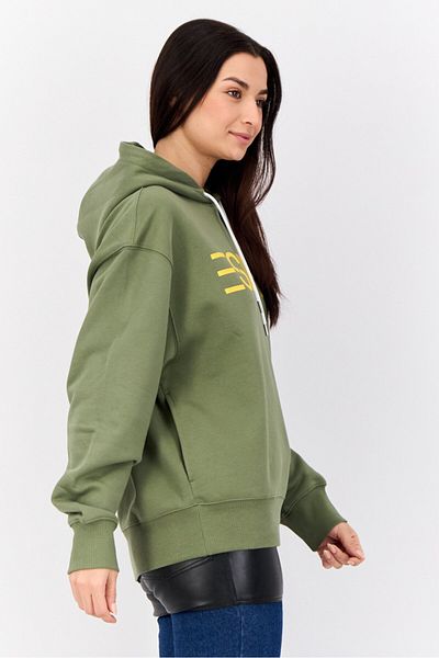 Esprit Women Brand Logo Long Sleeve Hoodie, Olive