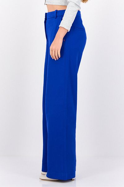 Esprit Women Regular Fit Textured Straight Leg Pants, Dark Blue