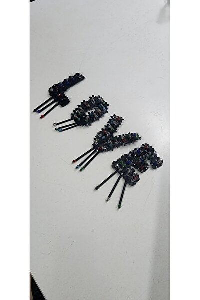 BERKE TUHAFIYE AKSESUAR LOVE Harfleri En 4 cm Boy 6 cm Keçe Üzeri Boncuk İşle...