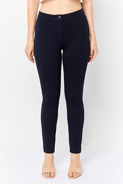 ZERO Women Skinny Fit Solid Stretchable Skinny Pants, Dark Navy