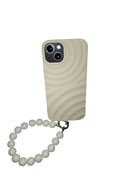 Zebana iPhone 14 3D Silikon Kılıf (Boncuklu El Bilekliği vardır)