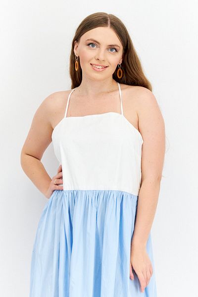 Riley & Rae Women Colorblock Maxi Dress, White