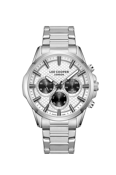 Lee Cooper ساعة لي كوبر متعددة الوظائف للرجال بمينا فضي - LC08049.360