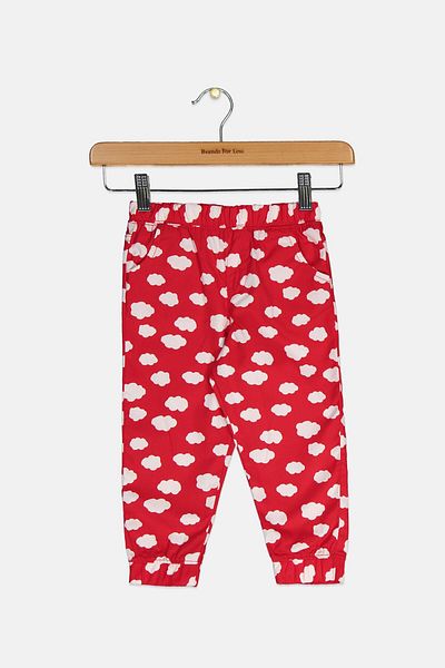 Tchibo Toddlers Girl All Over Print Pull On Pants, Red