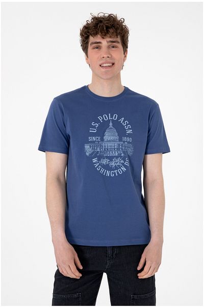 U.S. Polo Assn. Ανδρικό μπλουζάκι με κανονική εφαρμογή polo assn με λαιμόκοψη