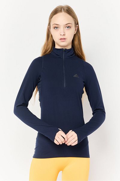adidas Women Sportswear Fit Brand Logo Running Sweatshirt, Navy