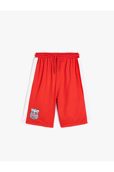 Koton New Season Oversize Shorts with Color Block Print Detail and Elastic Waist