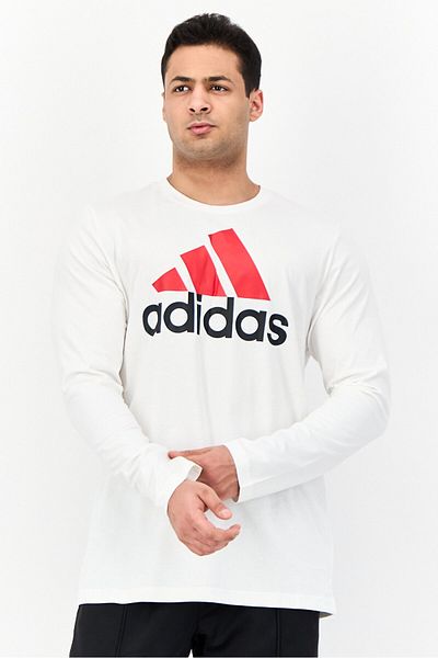 adidas Men Sportswear Fit Long Sleeve Outdoor T-shirt, Off White