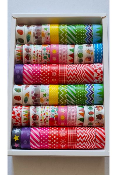 Modellino 10 Pieces Nature and Seasons Patterned Paper Tape 6001-C Series