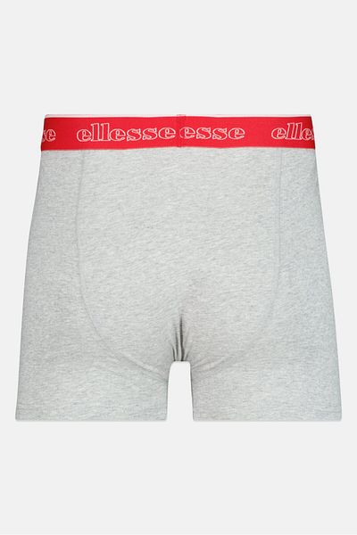 Ellesse Men 3 Pieces Brand Logo Trunks, Red/Grey/Navy