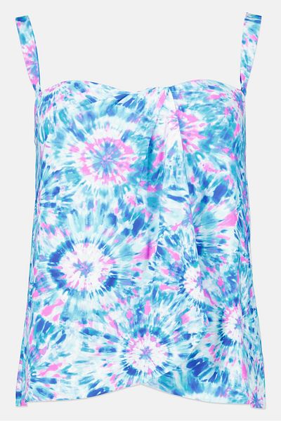 Contours by Coco Reef Women Padded Tie Dye Swim Bikini Top, Blue