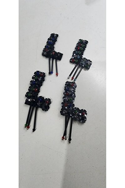 BERKE TUHAFIYE AKSESUAR 4 قطع حرف L عرض 4 سم طول 6 سم رقعة شعار مطرزة بالخرز ...