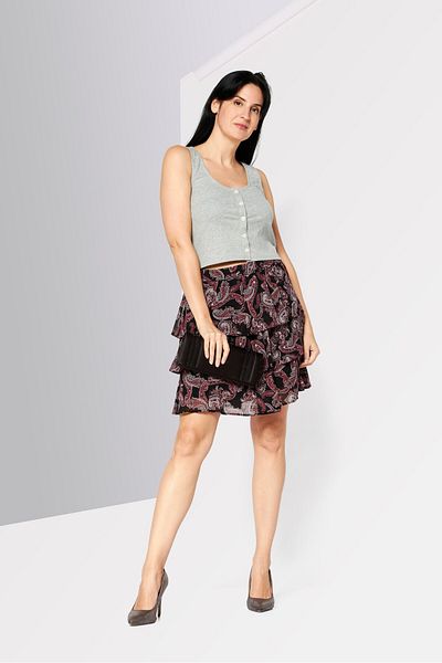 Michael Kors Women Floral Printed Mini Skirt, Black
