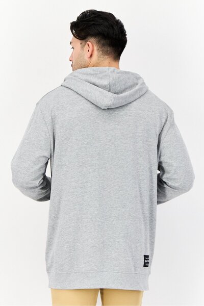 PAUL FRANK Men Printed Long Sleeves Full Zip Hoodie, Light Grey